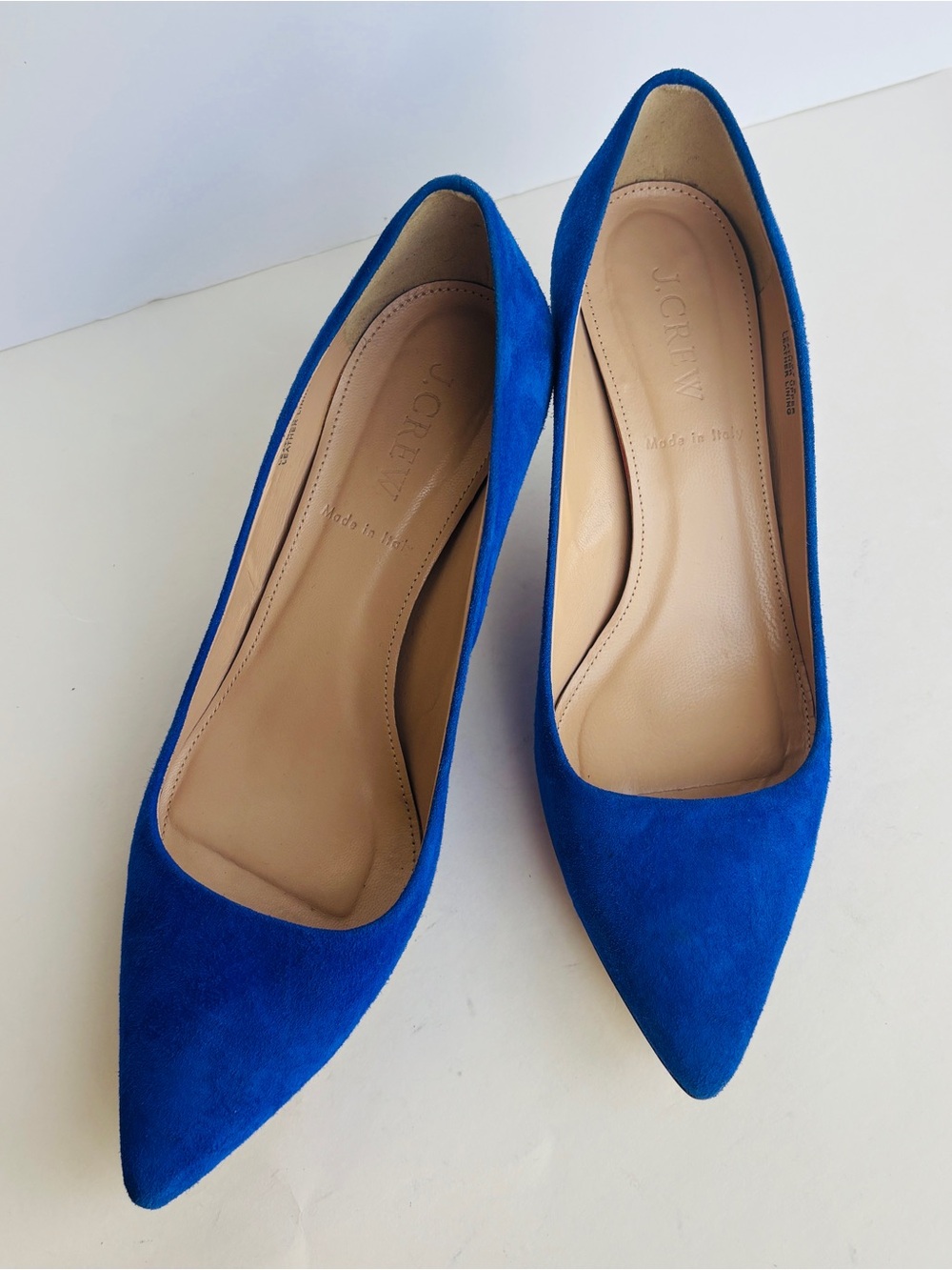 J. Crew Cobalt Blue Suede Pointed-Toe Pumps